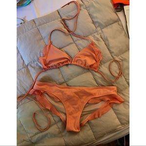 Victoria Secret coral ruffle bikini